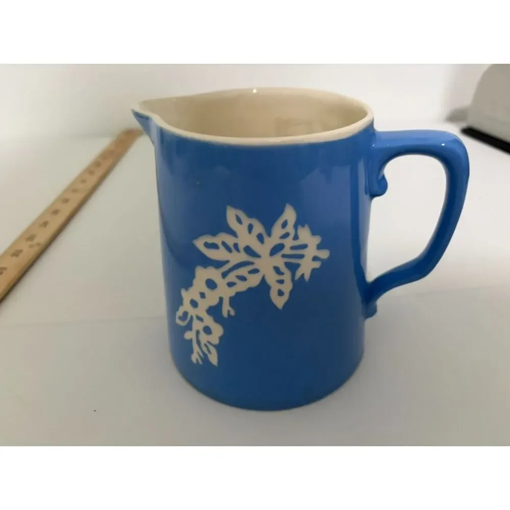 Vintage Cameoware blue pitcher 6